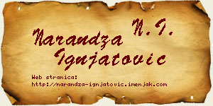 Narandža Ignjatović vizit kartica